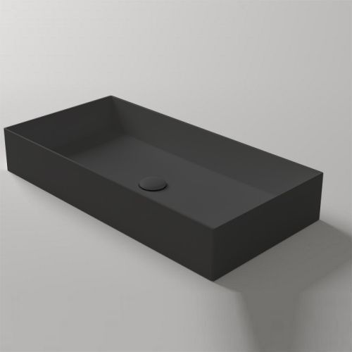 Раковина керамическая Simas Agile AG80 Nero Matt 80 см накладная цвет черный без отверстий под смеситель