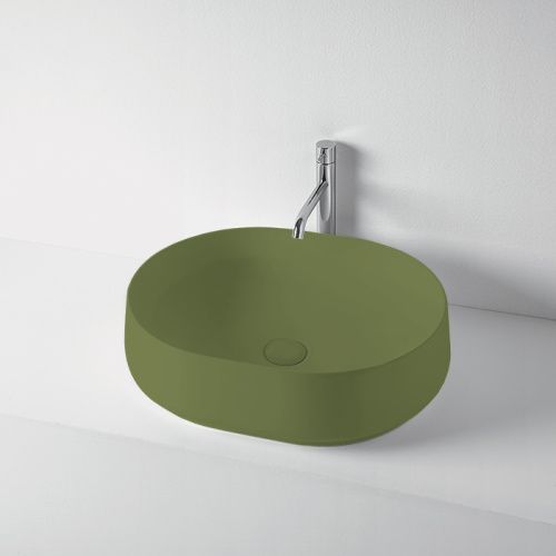Раковина керамическая Kerasan F10 460511 60 см накладная цвет зеленый без отверстий под смеситель