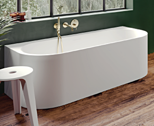 Ванна из искусственного камня Riho VALOR B131001105 180х80 пристенная асимметричная