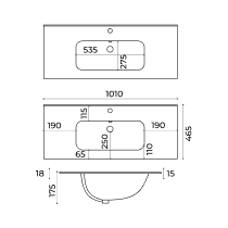 Тумба с раковиной La Fenice SIMPLA TWIN NFNC-01-SIM-C-100-2-3-100 100х50 подвесная цвет бежевый - фото 3