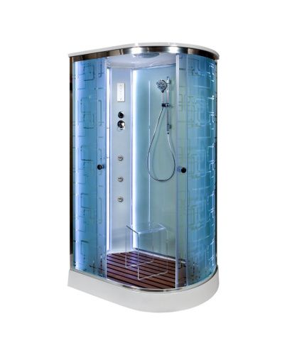 Душевая кабина AvaCan EM1512LLED+GM 120х80 асимметричная с крышей ориентация левая