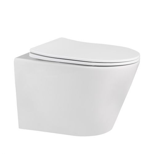 Унитаз подвесной Abber Bequem AC1102MW белый с сиденьем микролифт безободковый каскадный смыв