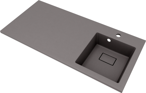Раковина из искусственного камня Florentina Аванти 1000R 10.310.0R100.307 100х50 накладная цвет серый 1 отверстие под смеситель