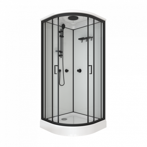 Душевая кабина Тритон Прайм-Блэк Щ0000071582 90х90 четверть круга с крышей ориентация универсальная