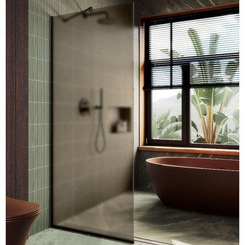 Душевая перегородка Maybah Glass MGD-679-6у 110х195 стекло тонированное профиль черный