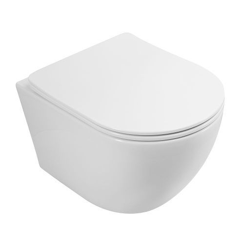 Унитаз подвесной Art&Max Sanremo AM026CHR/SC белый с сиденьем микролифт каскадный смыв