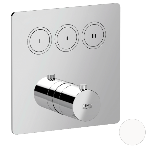 Смеситель для душа Remer X Style X99QD3KBBO встраиваемый в стену белый с термостатом