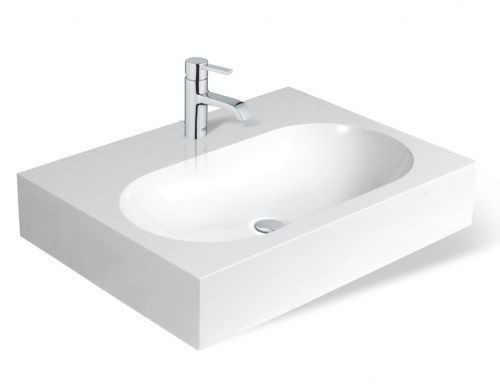 Раковина из искусственного камня Эстет Ника ФР-00014956 60х50 накладная цвет белый 1 отверстие под смеситель