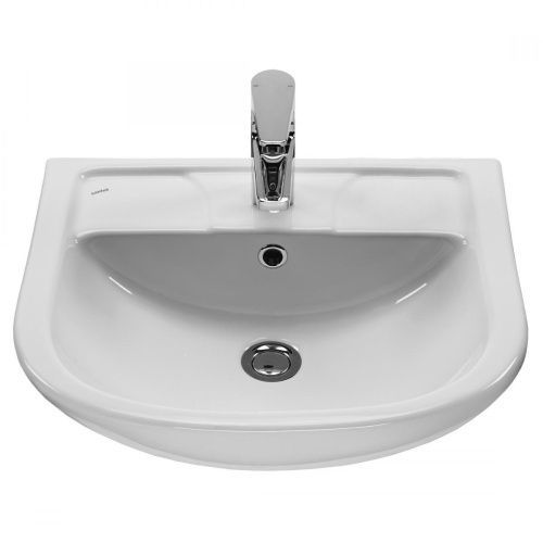 Раковина из сантехнического фарфора Santek Ладога 1WH110256 50х40 встраиваемая цвет белый 1 отверстие под смеситель