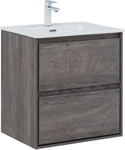 Тумба под раковину Aquanet Милан 00336372 60х50 подвесная цвет коричневый