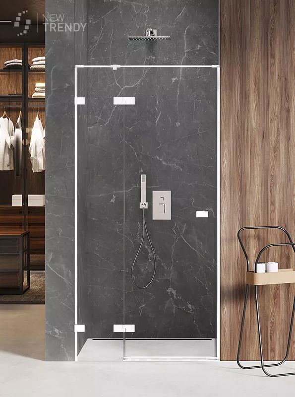 Душевая дверь New Trendy AVEXA White EXK-2691 100х200 стекло прозрачное профиль белый