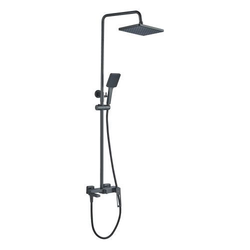 Душевая стойка Haiba HB24817-3 настенная цвет вороненая сталь
