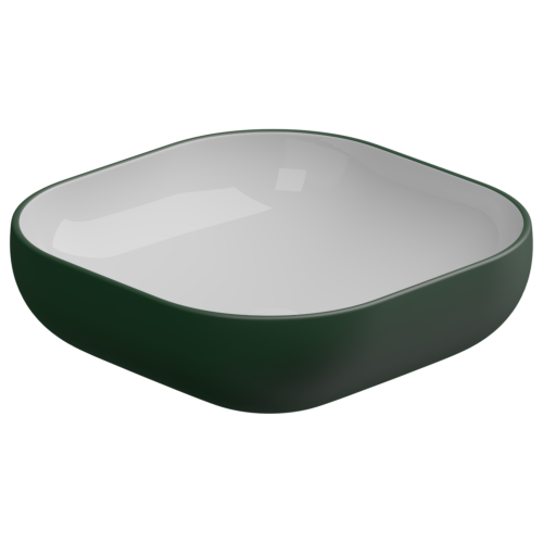 Раковина керамическая GSG Ceramic Design Easy EALAVQU45BI000/036 50х50 накладная цвет белый/зеленый без отверстий под смеситель