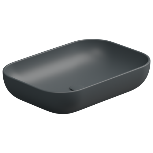 Раковина керамическая GSG Ceramic Design Easy EALAVRE60028 60х40 накладная цвет черный без отверстий под смеситель