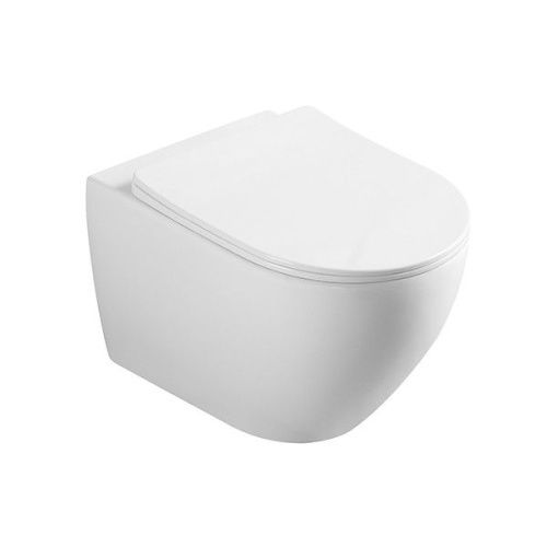 Унитаз подвесной Iberica Blanca Bilbao IB.BLB.231.1B1 белый с сиденьем микролифт безободковый каскадный смыв