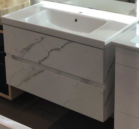 Тумба под раковину Art&Max TECHNO AM-Techno-900-2C-SO-MR960 90х50 подвесная цвет белый - фото 4