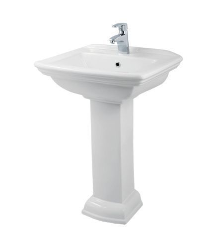 Раковина керамическая Creo Ceramique ORLEANS OR3000+OR3010 60х50 подвесная цвет белый 1 отверстие под смеситель