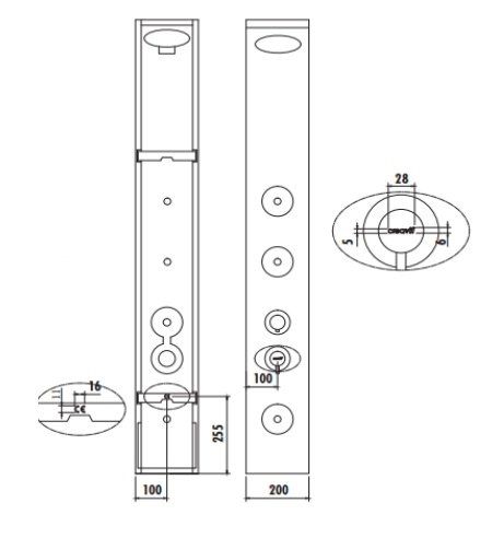 Душевая панель Creavit PB3023 настенная цвет оранжевый - фото 2