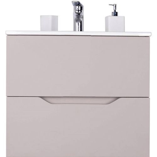 Тумба с раковиной Orange Line Li-60TuL+Ra 60х50 подвесная цвет коричневый