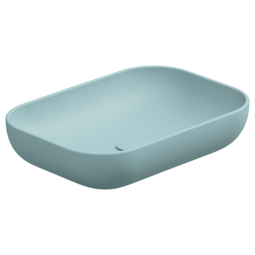 Раковина керамическая GSG Ceramic Design Easy EALAVRE60037 60х40 накладная цвет голубой без отверстий под смеситель