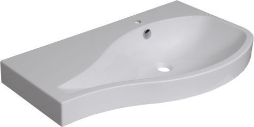 Раковина из искусственного камня Aquanet Сопрано НФ-00007880 100х50 полувстраиваемая цвет белый 1 отверстие под смеситель