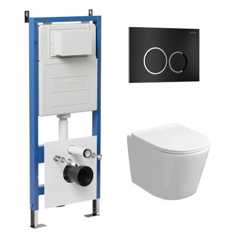 Инсталляция + кнопка смыва + унитаз Grossman Galaxy 97.4477S.01.210