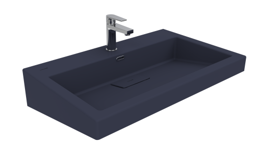 Раковина из сантехнического фарфора Creavit Epic EP080-00BM00E-0000 80х50 накладная цвет серый