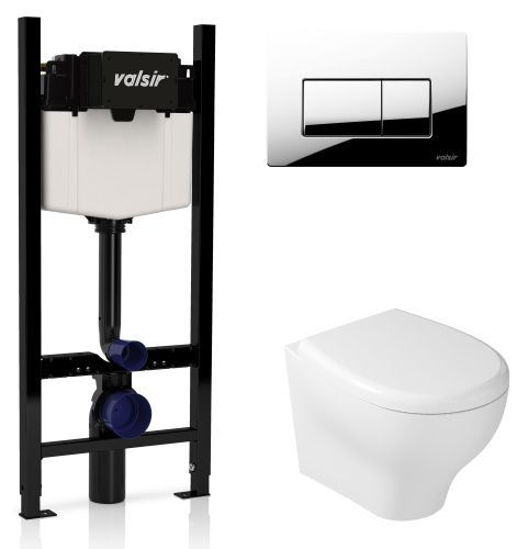Комплект унитаз с инсталляцией и клавишей смыва Valsir KIT VSCR 7212 Slim P1