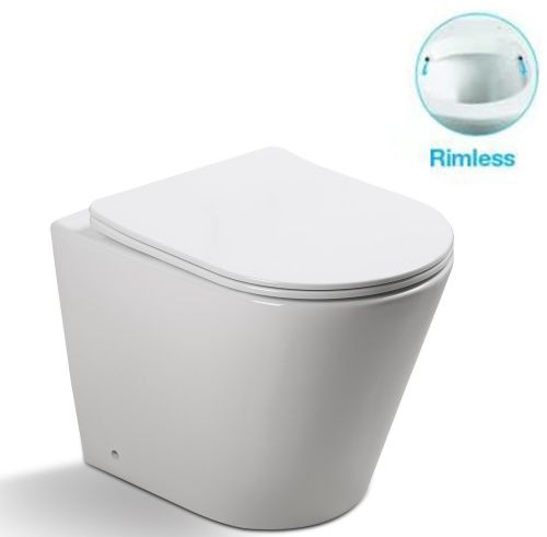 Унитаз напольный с бачком SantiLine SL-5020 цвет белый с сиденьем микролифт безободковый смыв воронка-водоворот