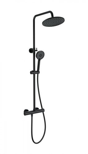 Душевая стойка Wonzon & Woghand Inn WW-B3047-A1-MB настенная цвет черный с термостатом