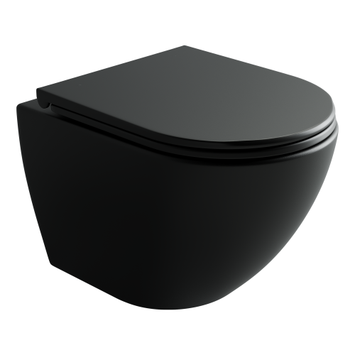 Унитаз подвесной Ceramica Nova METROPOL CN4002TMB черный с сиденьем микролифт безободковый смыв торнадо
