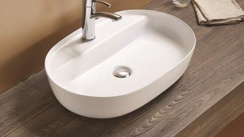 Раковина из сантехнического фаянса CeramaLux 78325XS 50х40 накладная цвет белый 1 отверстие под смеситель