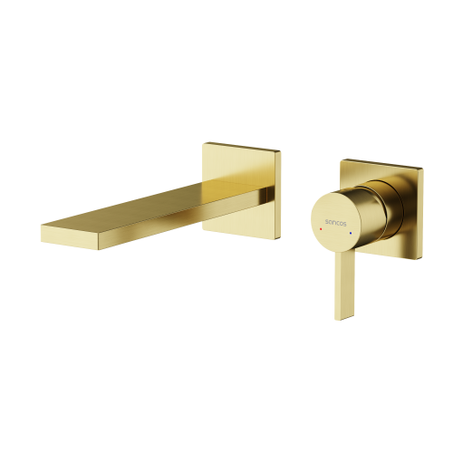 Смеситель для раковины Sancos Linn SC9021BG встраиваемый в стену золото