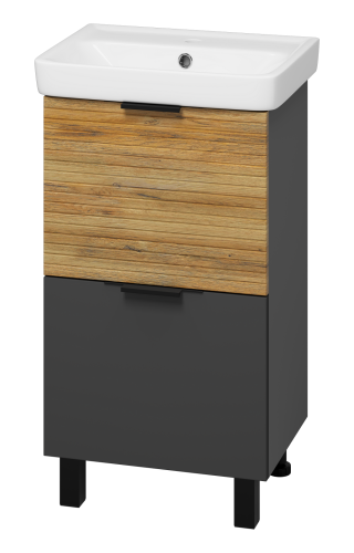 Тумба под раковину Misty Форест Э-Фор-07050-0219-2Я 40х30 напольная цвет коричневый/серый