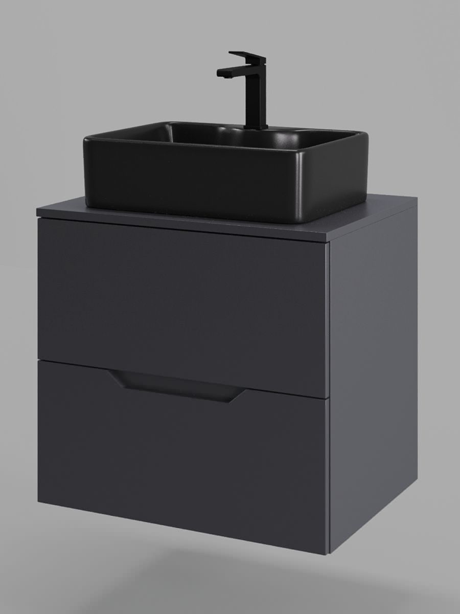 Тумба с раковиной Orange Line Li-60TugMDF+B01-475MB 60х50 цвет серый