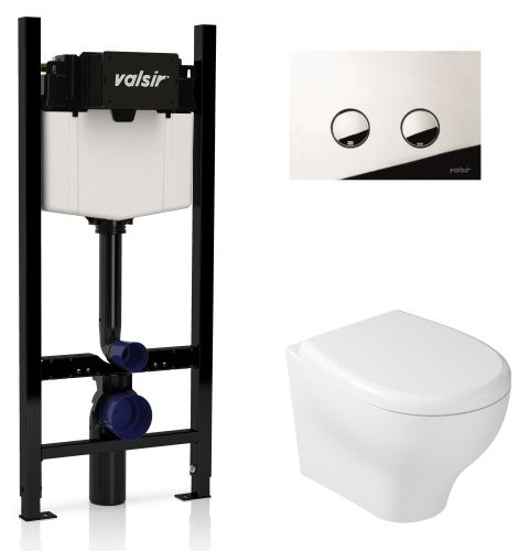 Комплект унитаз с инсталляцией и клавишей смыва Valsir KIT VSCR 7212 Slim P4