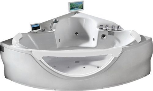 Ванна акриловая гидромассажная Gemy G9025 II O 155х155 угловая четверть круга с каркасом