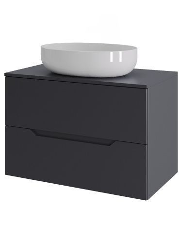 Тумба с раковиной Orange Line Li-70TugMDF+B05-520W 70х50 подвесная цвет серый