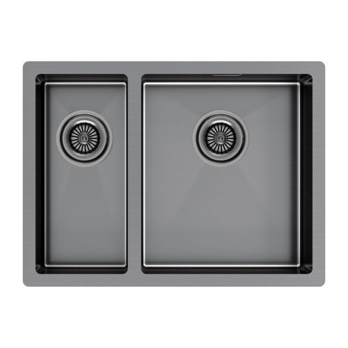 Кухонная мойка Paulmark GERBERG 59/2S UNI PM225944-GMR 35х40 цвет вороненая сталь поверхность брашированная