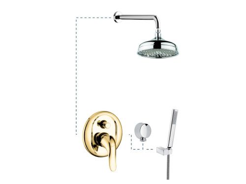 Душевая система Emmevi Duka 440OR встраиваемая в стену цвет золото