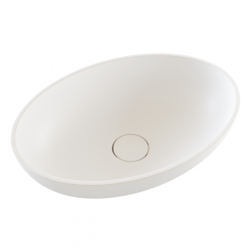 Раковина из искусственного камня Florentina Олива 5035 10.350.00500.201 50х40 накладная цвет белый без отверстий под смеситель