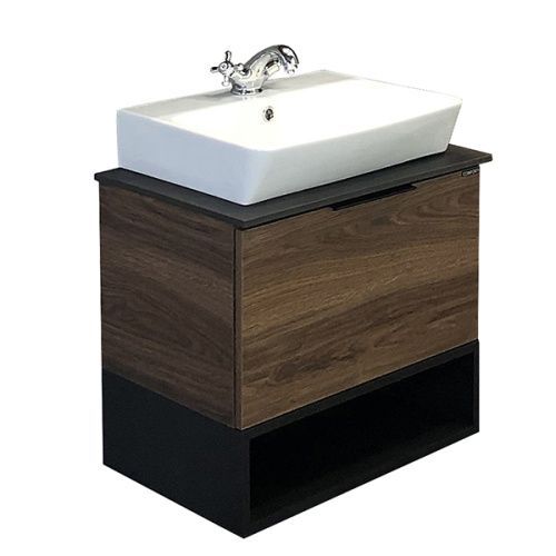 Тумба с раковиной Comforty Штутгарт 00004151039CF 60х40 подвесная цвет коричневый