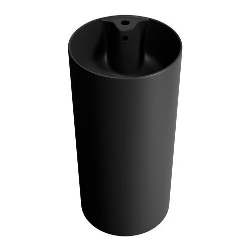 Раковина из сантехнического фарфора Wellsee Callipy Art 32890300S 42х42 напольная цвет черный матовый 1 отверстие под смеситель