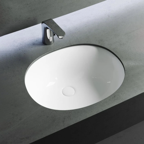 Раковина керамическая Gid Integrado 71164 50х40 встраиваемая цвет белый без отверстий под смеситель