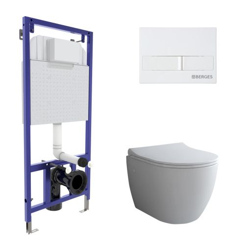 Комплект унитаз с инталляцией и клавишей смыва Berges NOVUM 043263