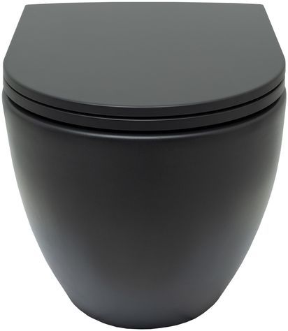 Чаша унитаза подвесная Allen Brau Reality 4.32006.31 цвет черный без сиденья безободковая каскадный смыв - фото 3