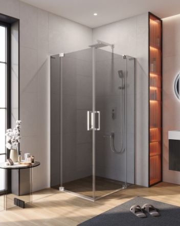 Душевой уголок Cezares SLIDER SLIDER-AH-2-70/80-90/100-GRIGIO-Cr 90х70 стекло тонированное профиль хром без поддона