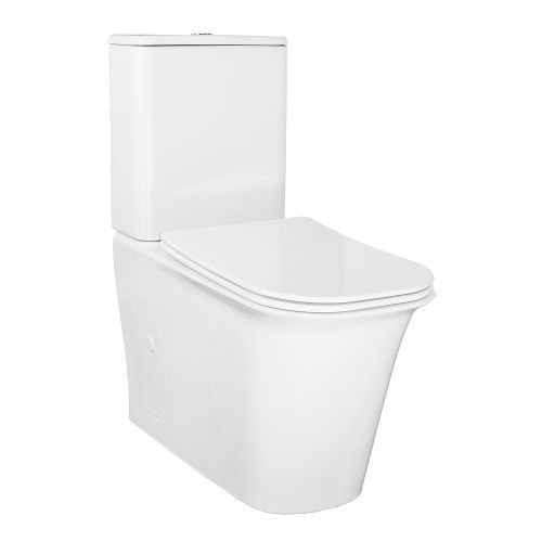 Унитаз-компакт напольный с бачком Azario VELISE AZ-1222A белый с сиденьем микролифт безободковый каскадный смыв