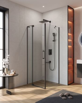 Душевой уголок Cezares SLIDER SLIDER-AH-1-80-70/80-C-NERO 80х70 стекло прозрачное профиль черный без поддона