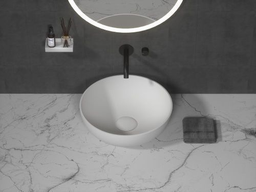 Раковина из искусственного камня Armadi Art NeoArt/Monaco/Vallessi Avantgarde 879-35 40х40 накладная цвет белый без отверстий под смеситель